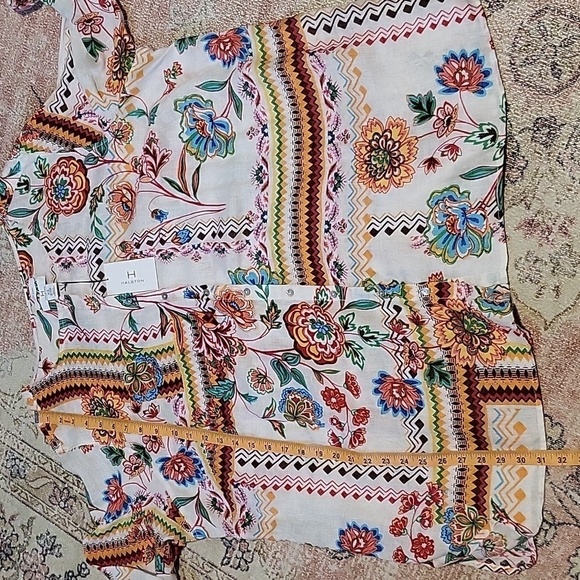 H by Halston Machine Washable Linen Button Down Adjustable Sleeve Tunic Size 3X - Picture 9 of 10